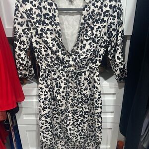 Stylish Black and White Leopard Print Dress